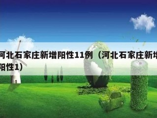 河北石家庄新增阳性11例（河北石家庄新增阳性1）