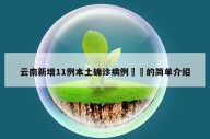 云南新增11例本土确诊病例㊙️的简单介绍